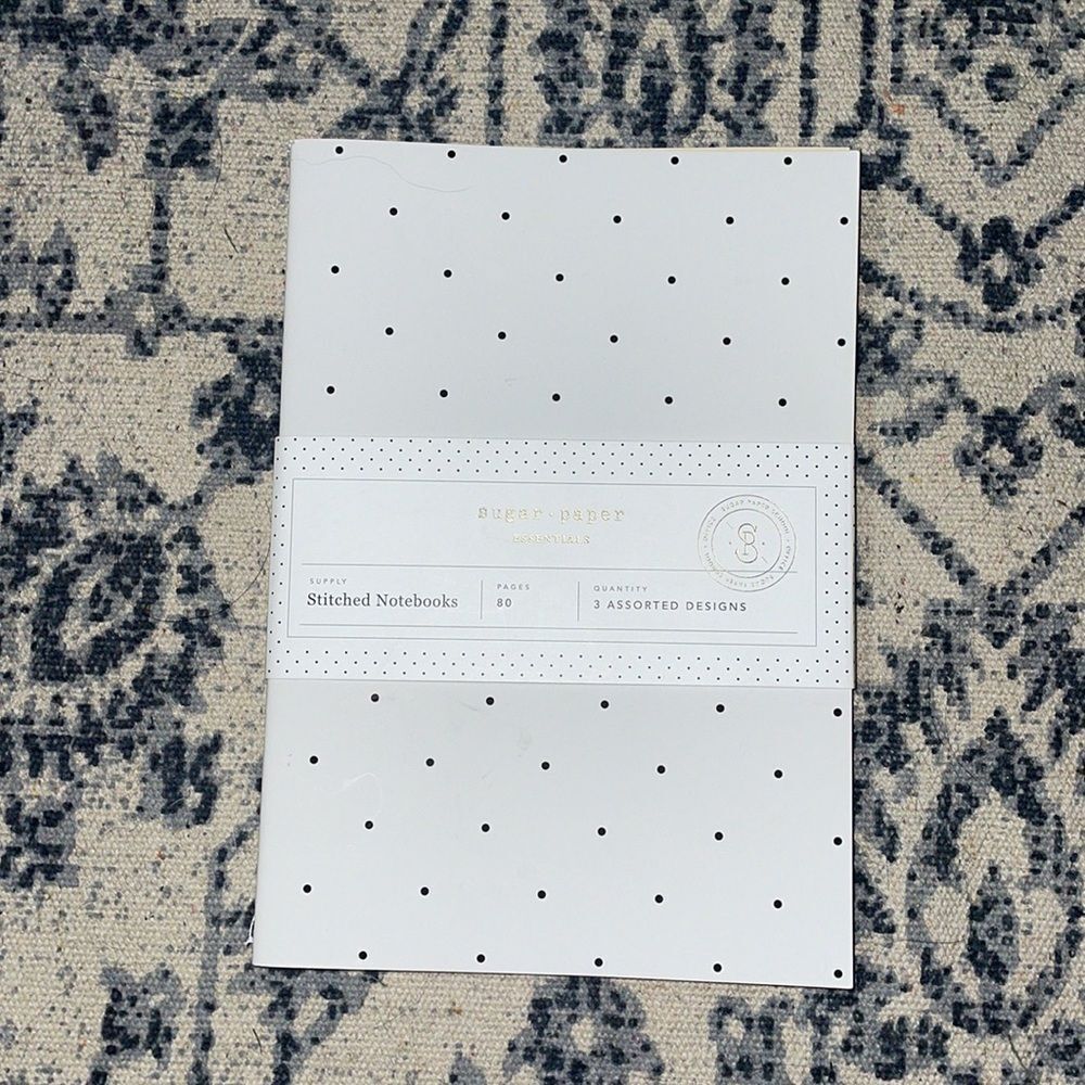 3 Stitched Notebooks 🎀 Sugar Paper Essentials 🎀 White Polka Dots Blush Rose